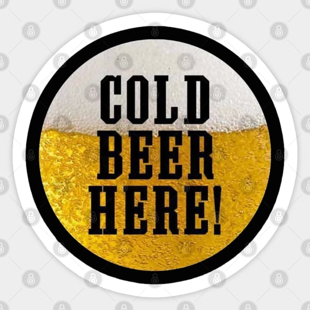 Cold Beer Here Sticker by  The best hard hat stickers 